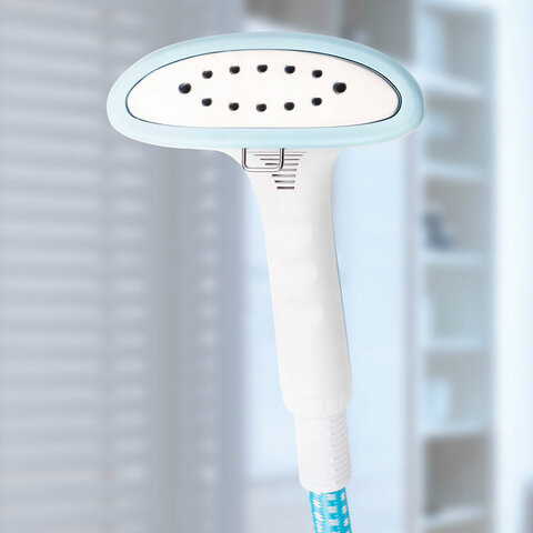 Отпариватель BQ (БИ-КЬЮ) SG5005S, 1800 Вт, пар 35 г/мин, резервуар 1,5 л, 1 режим, 1 насадка, белый/синий, 86195622