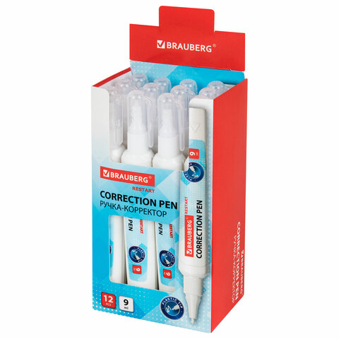 Ручка-корректор с улучшенным пластиковым наконечником BRAUBERG RESTART, 9 мл, 272685