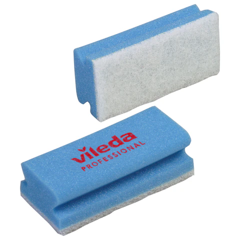 Губки VILEDA PROFESSIONAL профильные "Минимальная жесткость" КОМПЛЕКТ 10 шт., синие, БЕЛЫЙ абразив, 15х7х4,5 см, 102562