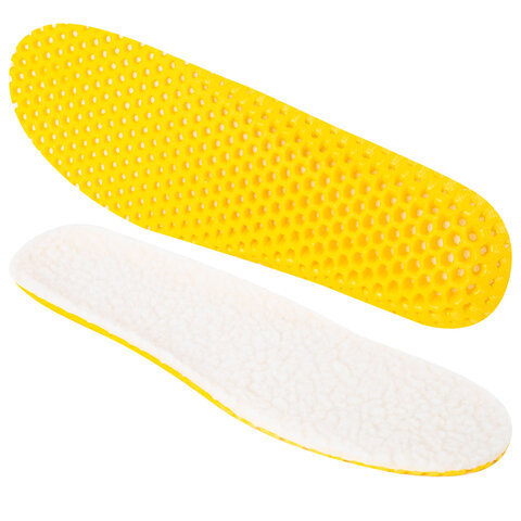 Стельки для обуви ЗИМНИЕ СУПЕРДЫШАЩИЕ, материал EVA, размер RU 34-40 / EU 35-41, с линиями выреза, SHEGRA (ШЕГРА), 700757