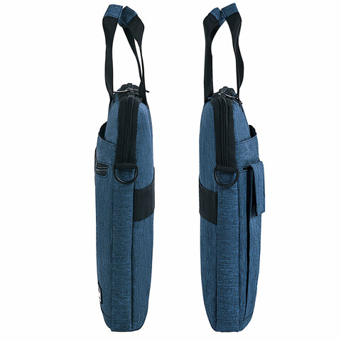 Сумка портфель HEIKKI NOVATION (ХЕЙКИ) с отделением для ноутбука 13-14", багажная лента, синяя, 28х38х3 см, 272593