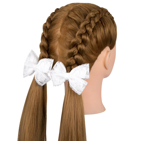 Банты для волос НАБОР 2 шт., 7х11 см, 6,5х10 см, 7х9 см, белый, АССОРТИ, MONTE VITA (МОНТЕ ВИТА), 457118