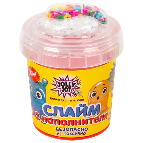 Слайм (лизун) с наполнителями МИКС, 140 г, ассорти 6 видов, JOLLY JOT (ДЖОЛЛИ ДЖОТ), 665950