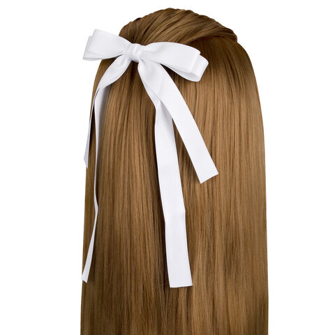 Заколка для волос зажим с бантиком, с длинными хвостиками, белый, MONTE VITA (МОНТЕ ВИТА), 457113