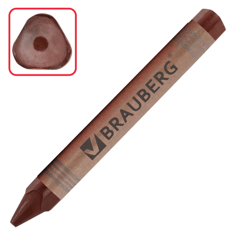 Восковые мелки трехгранные утолщенные BRAUBERG "АКАДЕМИЯ", НАБОР 12 цветов, 227287