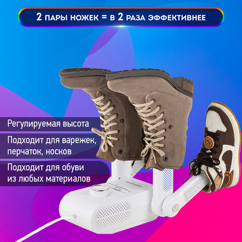Сушилка для обуви, варежек, перчаток, складная, с подсветкой и таймером, 200 Вт, DASWERK (ДАСВЕРК) MAXI SD13, 456790