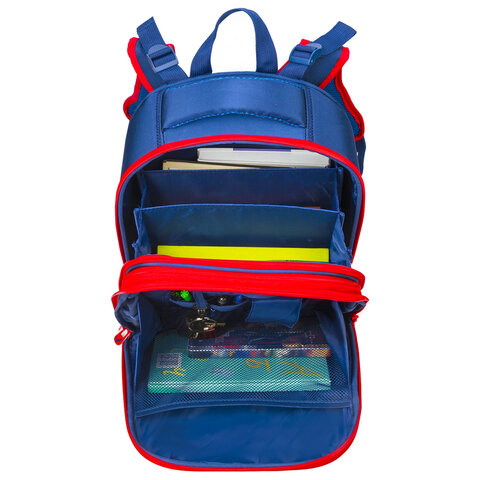 Ранец BRAUBERG PREMIUM, 2 отделения, с брелоком, дополнительный объем, для мальчиков, "Гоночный клуб", 38х29х18 см, 227819