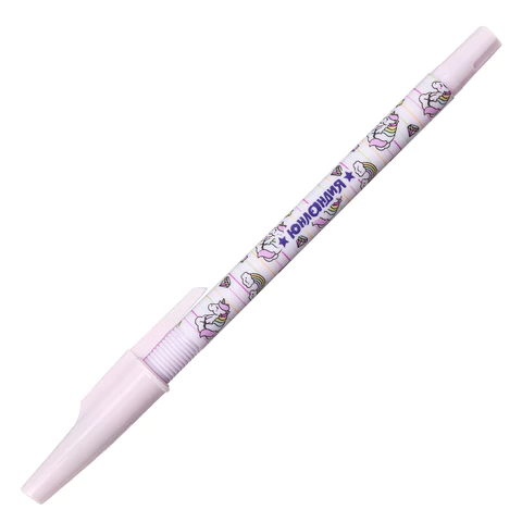Ручка шариковая ЮНЛАНДИЯ "UNICORN", синяя, SOFT TOUCH покрытие, узел 0,7 мм, линия письма 0,35 мм, 143726