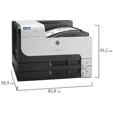 Принтер лазерный HP LaserJet Enterprise M712dn, А3, 41 стр./мин., 100 000 стр./мес., ДУПЛЕКС, сетевая карта, CF236A