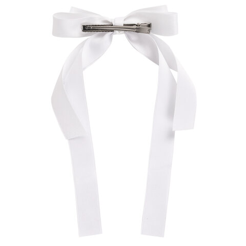 Заколка для волос зажим с бантиком, с длинными хвостиками, белый, MONTE VITA (МОНТЕ ВИТА), 457113