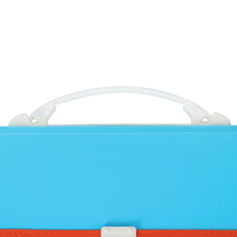 Папка-портфель пластиковая BRAUBERG "JOY", А4 (330х245х35 мм), 13 отделений, с окантовкой, бирюзовая, 227976