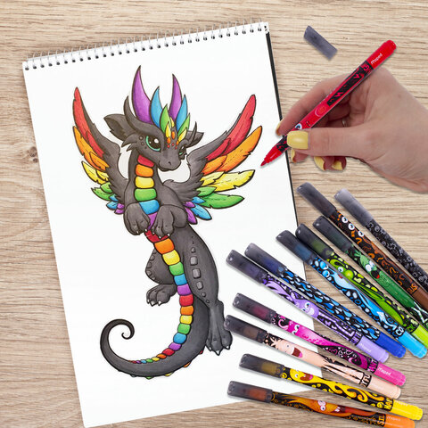 Фломастеры MAPED "COLOR PEP'S Monster", 12 цветов, смываемые, вентилируемый колпачок, 845400
