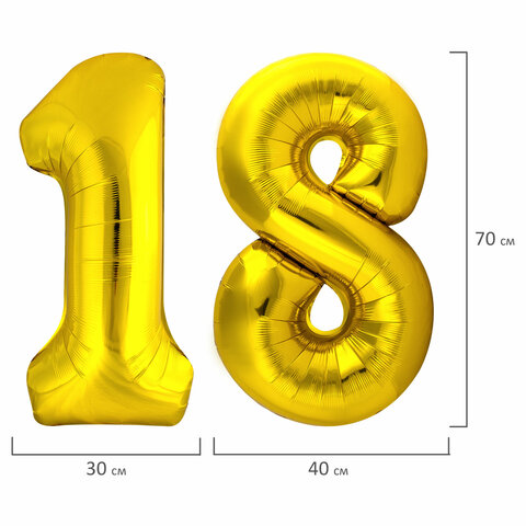 Шары воздушные НАБОР ДЛЯ ДЕКОРА "18 лет", 17 шаров, золото/серебро, BRAUBERG, 591900