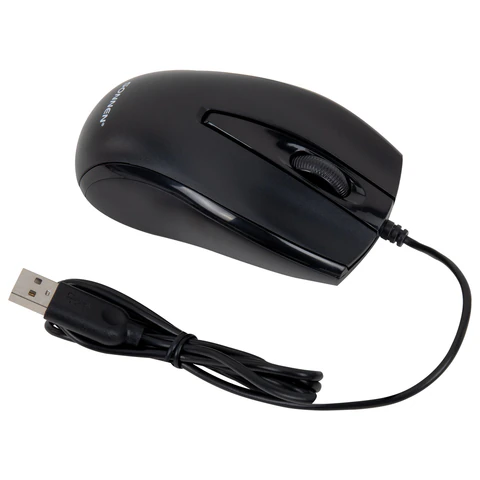 Мышь проводная БЕСШУМНАЯ USB, 1200 dpi, 2 кнопки + колесо-кнопка, оптическая, SONNEN K520, черная, 513944
