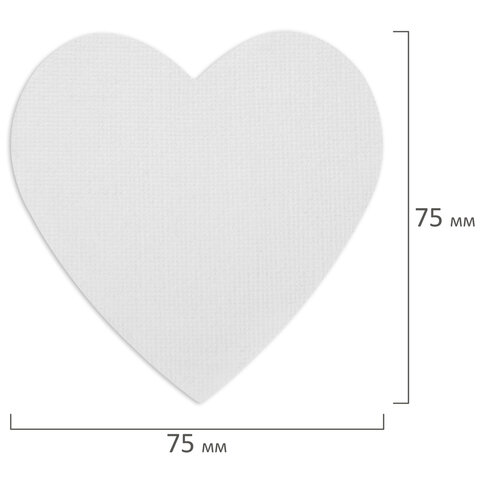 Холсты на магните в форме сердца НАБОР 4 шт., 7,5 см, 280 г/м2, 100% хлопок, BRAUBERG ART CLASSIC, 192334