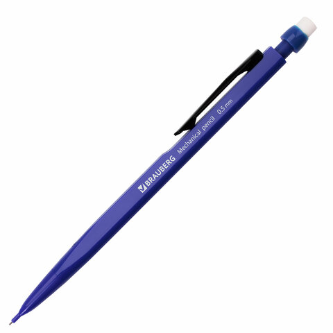 Карандаш механический 0,5 мм, BRAUBERG "Classic", ластик, корпус ассорти, 180398