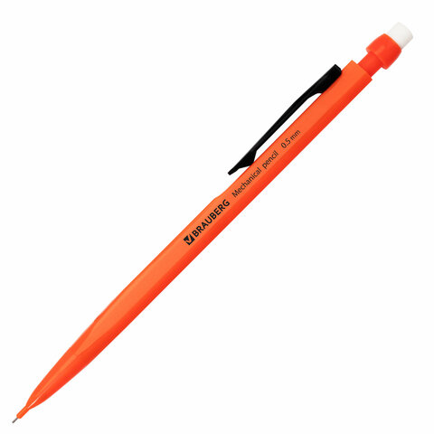 Карандаш механический 0,5 мм, BRAUBERG "Classic", ластик, корпус ассорти, 180398