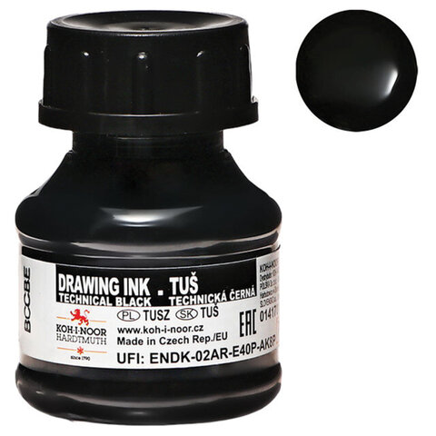 Тушь KOH-I-NOOR, черная, 20 мл, 0141701002LP