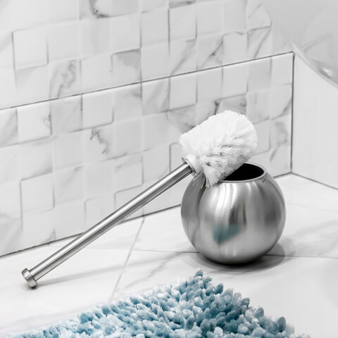 Ершик для унитаза с подставкой в форме шара, нержавеющая сталь, матовый, LAIMA, 601617
