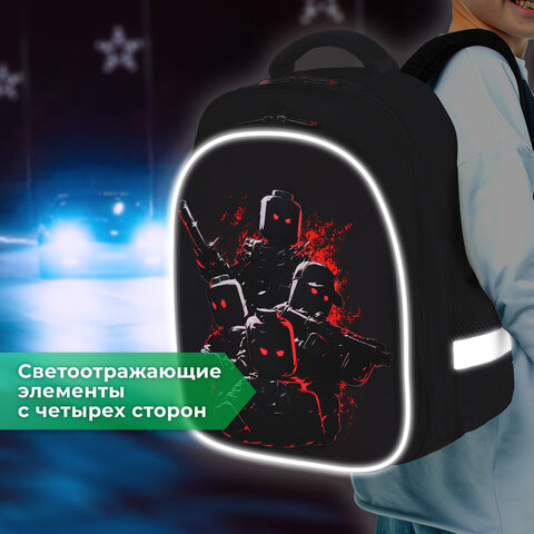 Ранец BRAUBERG KIDS STANDARD, 2 отделения, Terrible fighters, 36х28х14 см, 273146