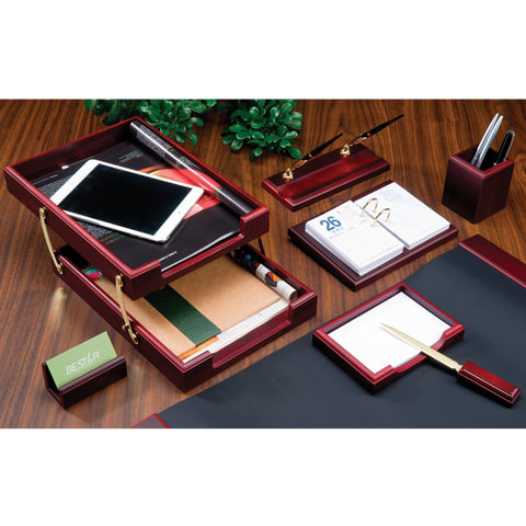 Набор подарочный настольный BESTAR "Titan" из дерева, 8 предметов, цвет "красное дерево", 236366