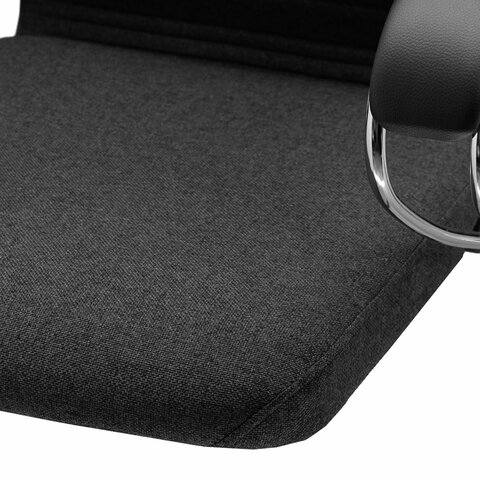 Кресло офисное МЕТТА "К-27" хром, ткань, сиденье и спинка мягкие, серое