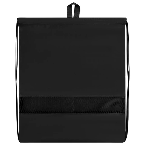 Мешок для обуви BRAUBERG БОЛЬШОЙ, с ручкой, карман на молнии, сетка, 49х41 см, "Total Black", 273453