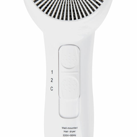 Фен для волос настенный KSITEX F-1800 W, 1800 Вт, пластик/металл, 2 скорости, белый