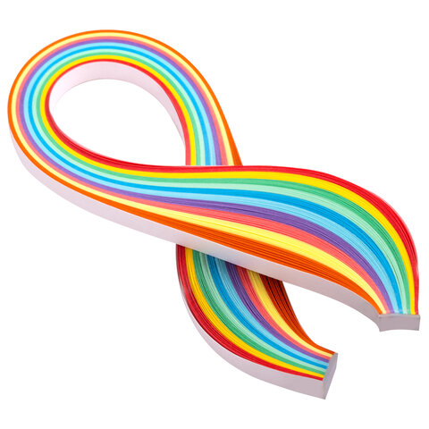 Бумага для квиллинга "Радуга", 10 цветов, 100 полос, 7 мм х 300 мм, 80 г/м2, ОСТРОВ СОКРОВИЩ, 128755