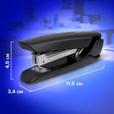 Степлер №24/6, 26/6 BRAUBERG "ULTRA", до 30 листов, с антистеплером, черный, 228756