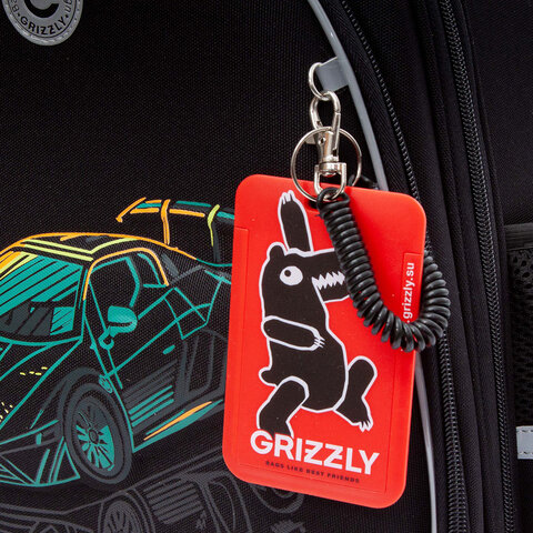 Ранец GRIZZLY анатомическая спинка, c бейджем, для мальчиков, "THE COOLEST", 36х28х20 см, RAz-587-9/1