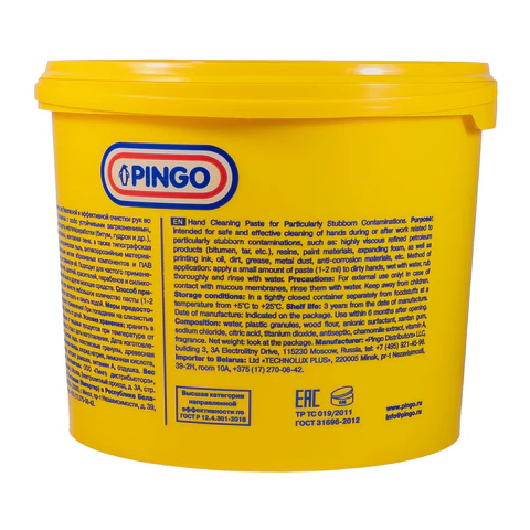 Паста очищающая средство для рук, 5 л, PINGO (Пинго), ЧИСТАЯ ЗВЕЗДА, от самых стойких загрязнений, банка, 85010-12