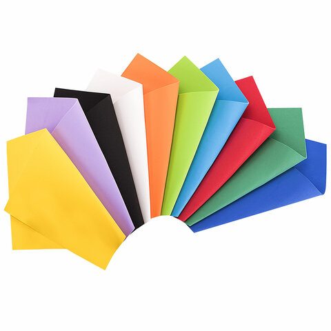 Пористая резина/фоамиран А4, 2 мм, НАБОР №1, 10 листов, 10 цветов, яркие цвета, ОСТРОВ СОКРОВИЩ, 660073