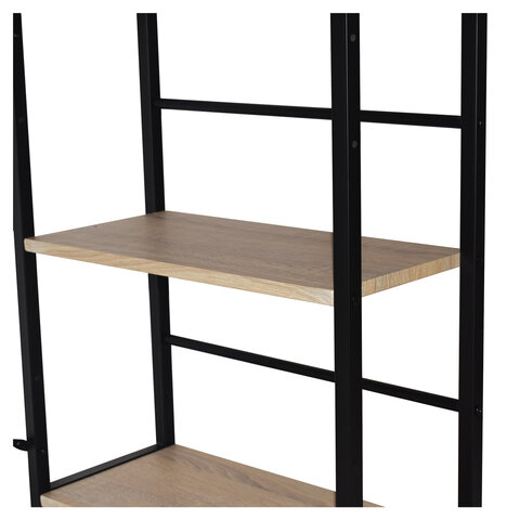 Стол на металлокаркасе BRABIX "LOFT CD-005",1200х520х1200 мм, 3 полки, цвет дуб натуральный, 641223