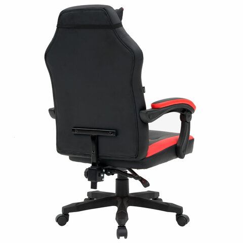 Кресло компьютерное CROMEX (КРОМЕКС) "Start GM-105", две подушки, экокожа, черное/красное, 532957