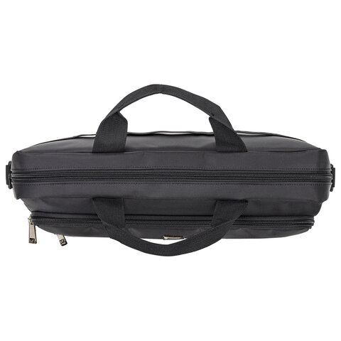 Сумка портфель BRAUBERG PROTECT с отделением для ноутбука 15,6", 2 отделения, черная, 30х40х7 см, 270831