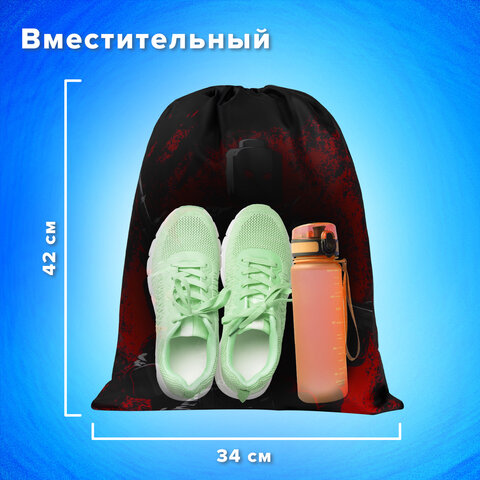 Мешок для обуви BRAUBERG KIDS, с петлей, 42х34 см, "Terrible fighters", 273435