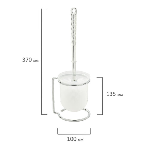 Ершик для унитаза с подставкой, маталл + пластик, хромированный, LAIMA, 607426