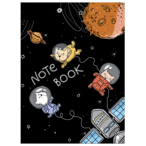 Блокнот МАЛЫЙ ФОРМАТ А7 75x105 мм, 40 л., гребень, фольга, TWIN лак, клетка, "МИКС 4" (6 видов), 099111