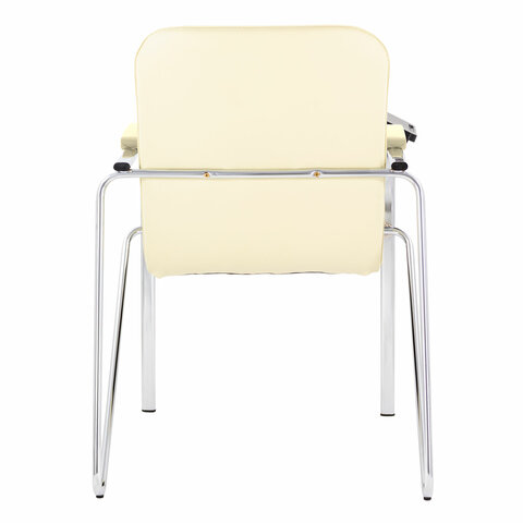 Кресло со столом BRABIX "Samba CF-108 BOX-2", хром каркас, кожзам бежевый, разобрано, 533219