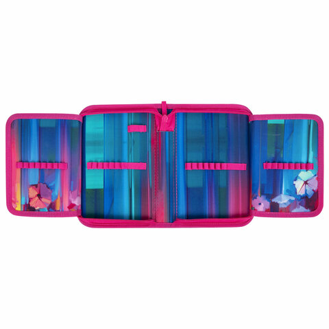 Пенал BRAUBERG, 1 отделение, 2 откидные планки, полиэстер, 21х14 см, "Wonderful night", 270717