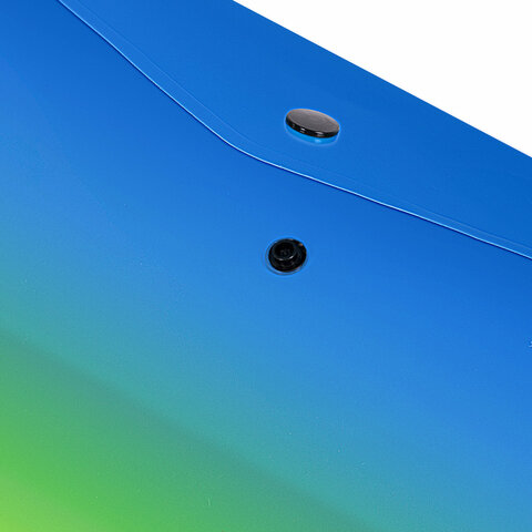 Папка-конверт с кнопкой BRAUBERG "Grade", А4, до 100 листов, зелено-голубой градиент, 0,18 мм, 271962