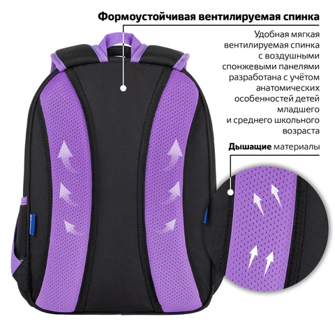 Рюкзак BRAUBERG OPTIMA, 2 отделения, с брелоком, "Radiant unicorn", 36х27х18 см, 273157