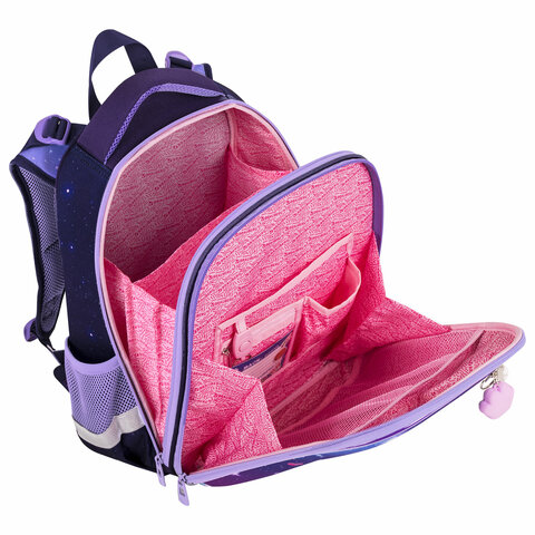 Ранец BRAUBERG PREMIUM, 2 отделения, с брелоком, "Anime cat", 38х29х16 см, 272017