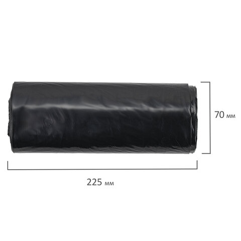 Мешки для мусора 190 л черные в рулоне 10 шт., ПВД 23 мкм, 90х120 см, ЛЮБАША "эконом ПЛЮС", 607681