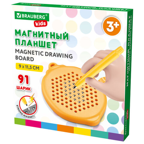 Магнитный планшет MAGPAD MINI для рисования 9х11,5 см, 91 шарик, ассорти, BRAUBERG KIDS, 665106