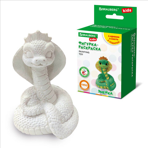 ФИГУРКА ИЗ ГИПСА с красками и кистью для росписи, ассорти, BRAUBERG KIDS, 665203