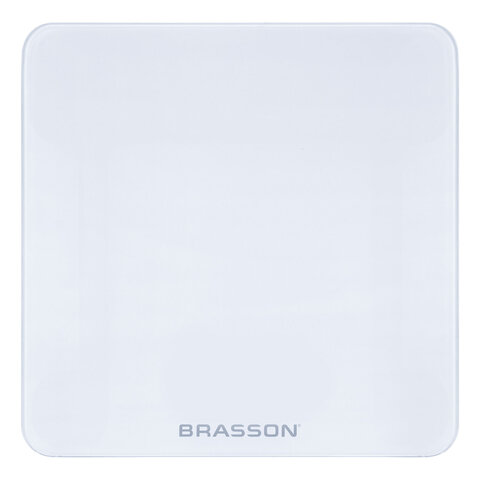 Весы напольные BRASSON (БРАССОН) FS-28С, 28x28 см, электронные, LED-дисплей, до 180 кг, стекло, белые, 458448