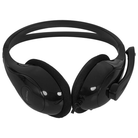 Наушники с микрофоном (гарнитура) A4TECH HU-9, проводные, 1.8 м, USB, черные, 1530266