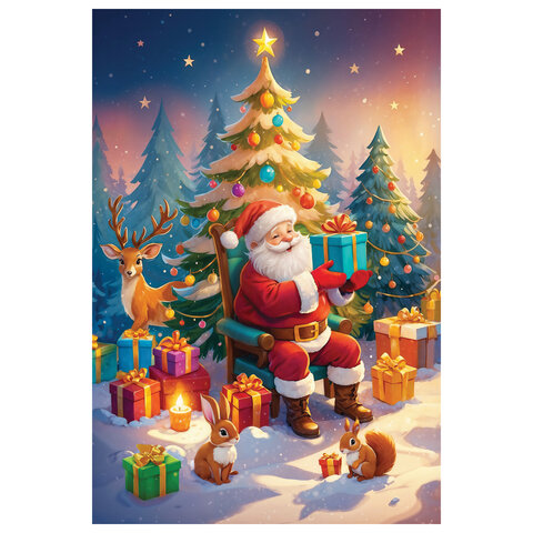 Пазл картонный НОВОГОДНИЙ 260 элементов АССОРТИ, 220х330 мм, HATBER